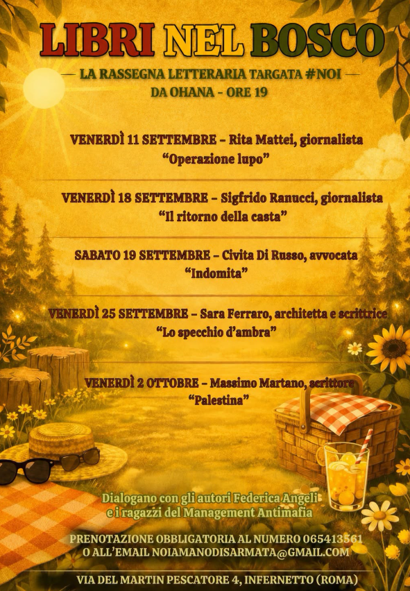 Da Ranucci a Rita Mattei, i libri tornano nel “bosco” antimafia di Ohana
